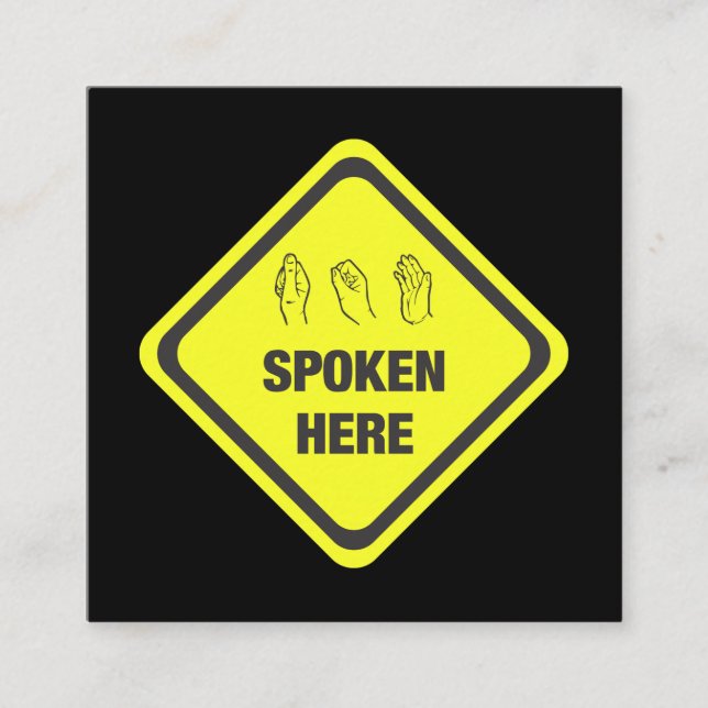 Amerikanischer Gebärdensprache-Interpret Quadratische Visitenkarte (Vorderseite)