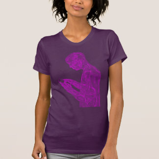 Amerikanischer Gebets-Frauen (Aubergine mit Rosa) T-Shirt