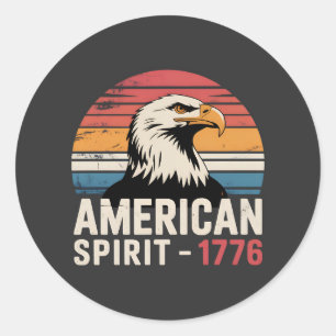 Amerikanischer Geist 1776 Patriotisch 4. Juli Runder Aufkleber