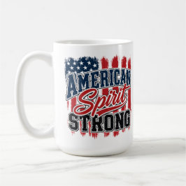 Amerikanischer Geist stark 4. Juli Patriotisch  Kaffeetasse