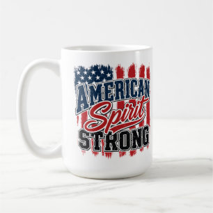 Amerikanischer Geist stark 4. Juli Patriotisch  Kaffeetasse