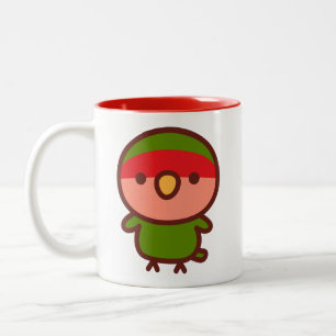 Amerikanischer Gelber Pfirsichgesicht-Liebesvogel Zweifarbige Tasse