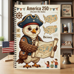 Amerikanischer Geschichtsforscher Patriotischer Ad Notizbuch