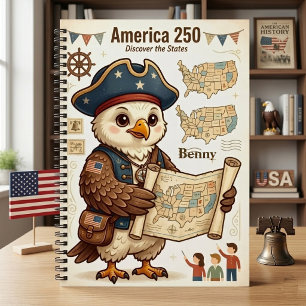 Amerikanischer Geschichtsforscher Patriotischer Ad Notizbuch