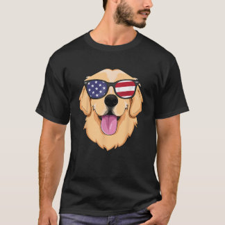 Amerikanischer Golden Retriever USA Hund Sonnenbri T-Shirt