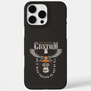 Amerikanischer Gorilla-Motorrad-Vintage-Biker-Adle iPhone 16 Pro Max Hülle