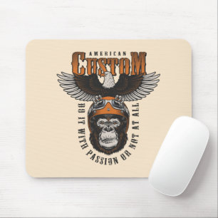 Amerikanischer Gorilla-Motorrad-Vintage-Biker-Adle Mousepad