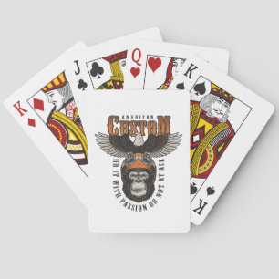 Amerikanischer Gorilla-Motorrad-Vintage-Biker-Adle Spielkarten
