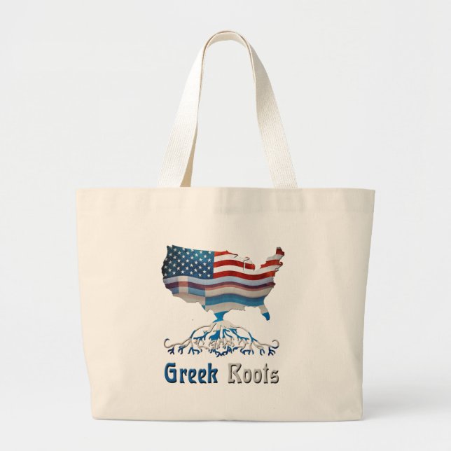 Amerikanischer Grieche wurzelt Taschen-Tasche Jumbo Stoffbeutel (Vorne)