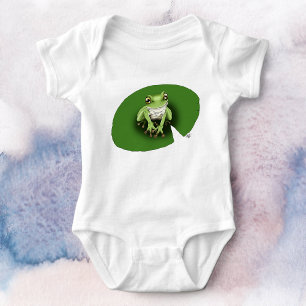 Amerikanischer Grüner Laubfrosch Seerosenblatt Baby Strampler
