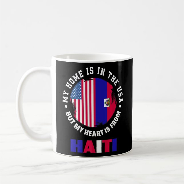 Amerikanischer Haitianischer Kulturerbe Patriot He Kaffeetasse (Links)