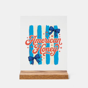 Amerikanischer Honig Patriotischer Bogen Vintage-S Acrylschild