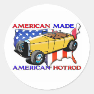 Amerikanischer Hotrod Runder Aufkleber