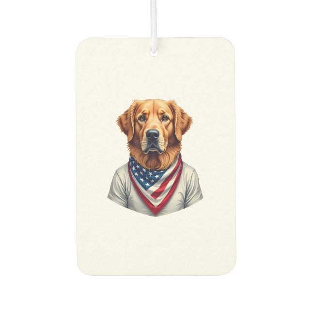 Amerikanischer Hund Golden Retriever Vintage T-Shi Autolufterfrischer (Vorderseite)