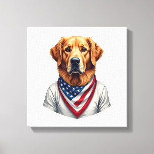 Amerikanischer Hund Golden Retriever Vintage T-Shi Leinwanddruck