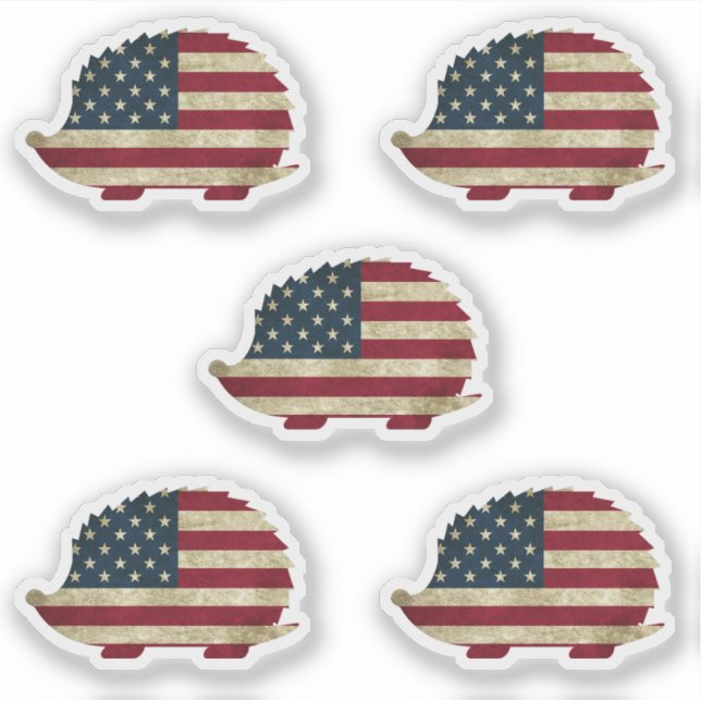 Amerikanischer Igel Aufkleber (Vorderseite)