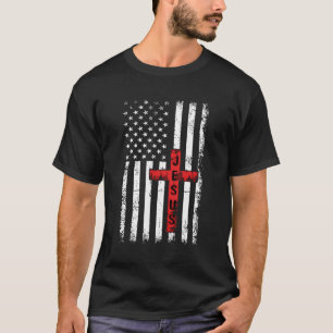 Amerikanischer Jesus Christlich Faith Glaube Wer L T-Shirt