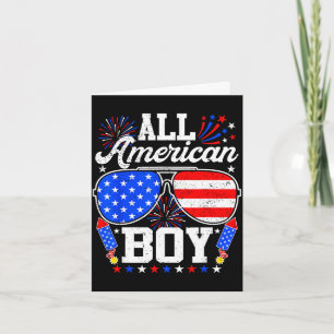 Amerikanischer Junge 4. Juli Sonnenbrille Familie Karte