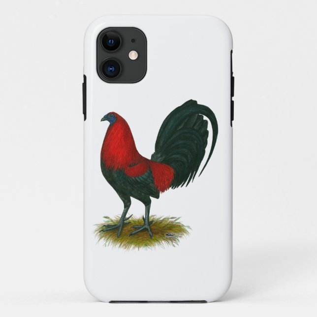 Amerikanischer Kampfhahn:  Brown-Rot Case-Mate iPhone Hülle (Rückseite)