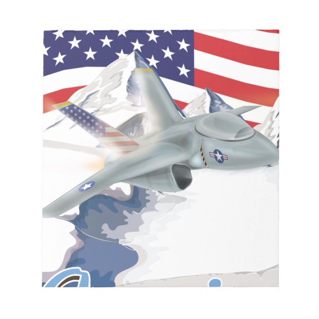 Amerikanischer Kampfjet Notizblock (Vorderseite)