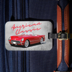 Amerikanischer Klassiker Vintage roter Cabrio Gepäckanhänger
