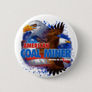 AMERIKANISCHER KOHLENBERGARBEITER BUTTON