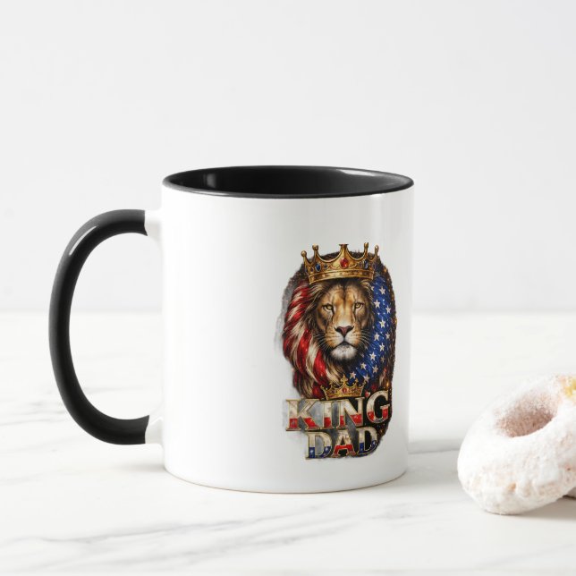 Amerikanischer König Papa  Tasse (Mit Donut)