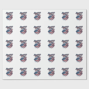 Amerikanischer Krankenpfleger Patriotische Lippen  Geschenkpapier