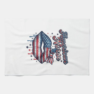 Amerikanischer Krankenpfleger Patriotische Lippen Geschirrtuch