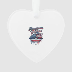 Amerikanischer Krankenpfleger Patriotische Lippen  Ornament