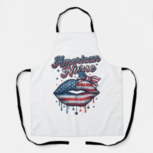 Amerikanischer Krankenpfleger Patriotische Lippen Schürze