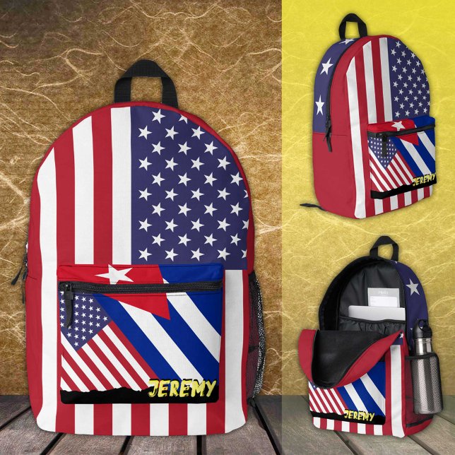 amerikanischer/kubanischer Rucksack, patriotisch,  Bedruckter Rucksack (Von Creator hochgeladen)