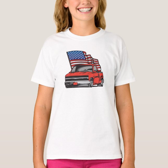 Amerikanischer kundenspezifischer LKW T-Shirt (Vorderseite)