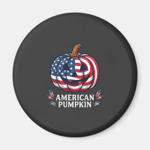 Amerikanischer Kürbis Halloween USA-Flagge Sterne Magnet