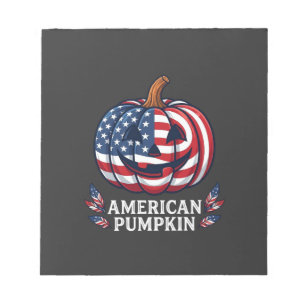 Amerikanischer Kürbis Halloween USA-Flagge Sterne Notizblock