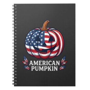 Amerikanischer Kürbis Halloween USA-Flagge Sterne Notizblock