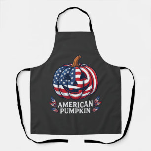 Amerikanischer Kürbis Halloween USA-Flagge Sterne  Schürze