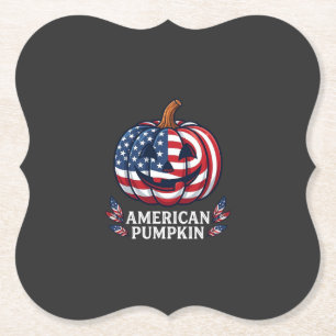 Amerikanischer Kürbis Halloween USA-Flagge Sterne Untersetzer
