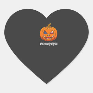 Amerikanischer Kürbis Patrioten Halloween Jack O L Herz-Aufkleber