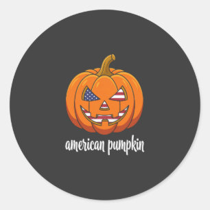 Amerikanischer Kürbis Patrioten Halloween Jack O L Runder Aufkleber