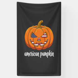 Amerikanischer Kürbis Patriotischer Halloween Jack Banner
