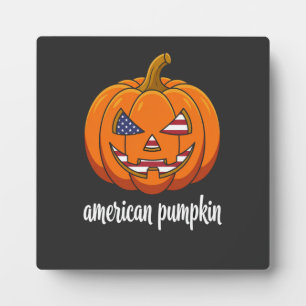 Amerikanischer Kürbis patriotischer Halloween Jack Fotoplatte