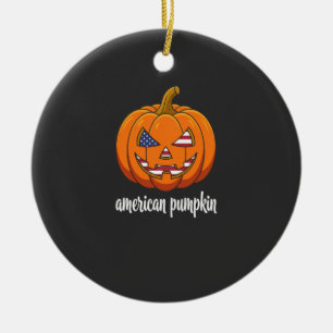 Amerikanischer Kürbis Patriotischer Halloween Jack Keramik Ornament