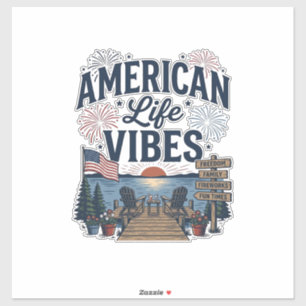 Amerikanischer Lebensstil Vibes Patriotischer See Aufkleber