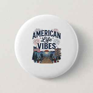 Amerikanischer Lebensstil Vibes Patriotischer See Button
