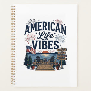 Amerikanischer Lebensstil Vibes Patriotischer See Planer