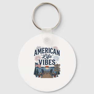 Amerikanischer Lebensstil Vibes Patriotischer See Schlüsselanhänger