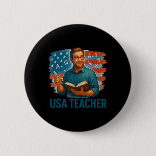 Amerikanischer Lehrer Wissens Bildung Stolz Button