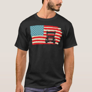 Amerikanischer LKW-Fahrer Patriotic US Flag Semi T T-Shirt