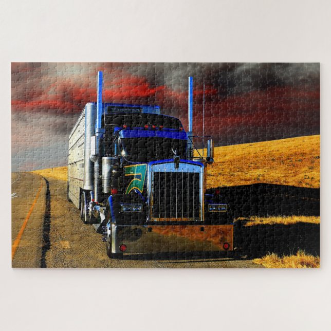 Amerikanischer LKW Sattelzug Puzzle (Horizontal)